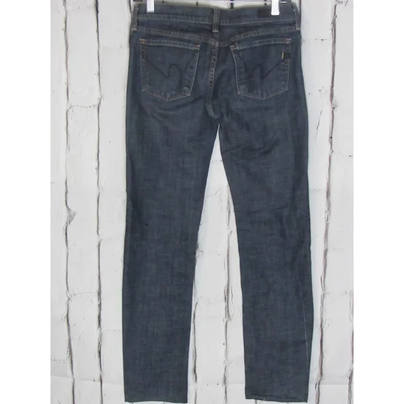 citizens of humanity women jeans size 27 blue low waist bootcut kelly stretch - Picture 2 of 5